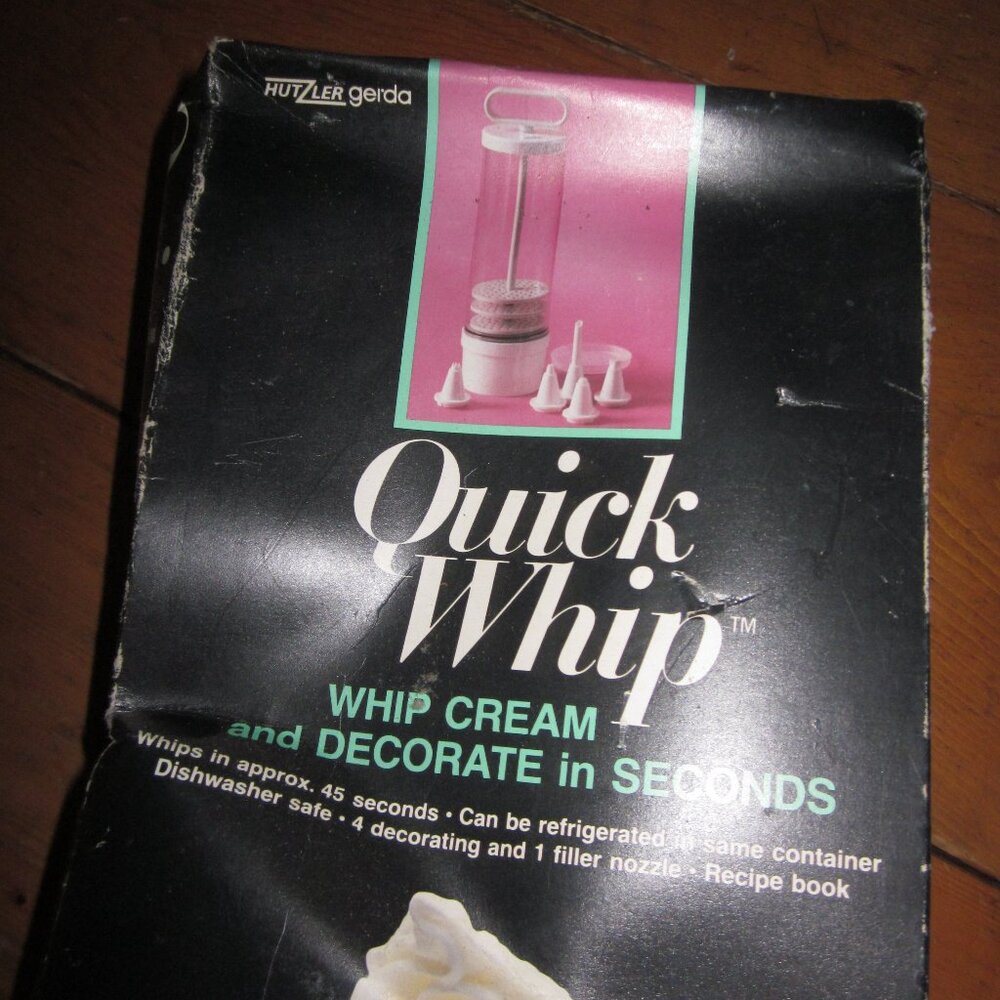 Vtg Hutzler quick whip in seconds frother decorating wihip cream in seconds